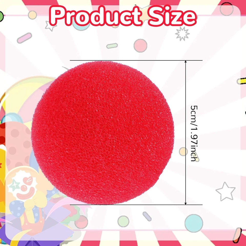 25 Pcs Red Clown Noses Cosplay Noses Foam Circus Noses for Halloween Christmas C
