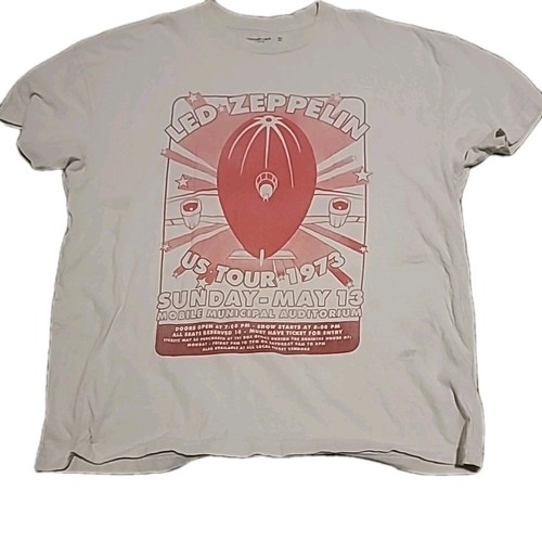 Led Zeppelin A&F US Tour 1973 T- Shirt Size XXL Heavy Weight Soft Shirt