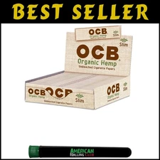 Sustainable OCB King Size Slim Rolling Papers - 24 Sheets with Rolling Accessory