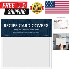 4x6 Recipe Card Protector Sleeves 200 Count  Crystal Clear Covers Protect Yo...