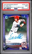 2025 BOWMAN DRAFT CHROME PROSPECT AUTOS #CPA-EW ELI WILLITS 074/250 PSA 9