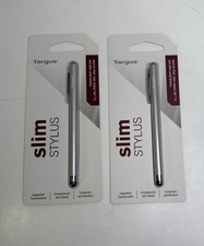 New - Lot of 2 - Targus Slim Stylus - Silver - For All Touchscreens - AMM1205US