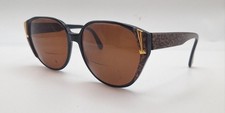 Vintage Luxottica 1435 Brown Oval Sunglasses FRAMES ONLY Italy