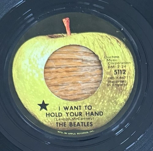 Beatles I Want To Hold Your Hand Apple 5112 45rpm W/Black Star (1970) LA Press