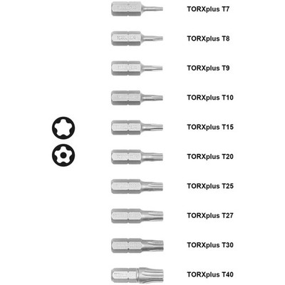 10pc Torx Plus 5-Point Security Bits IPR 7-40