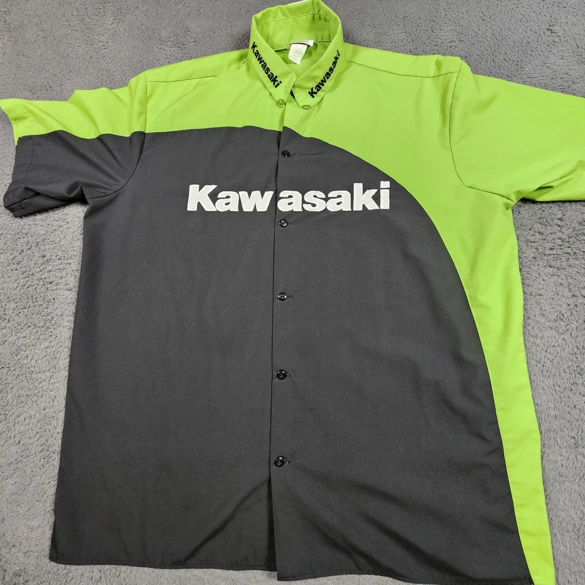 Kawasaki Short Sleeve Button-Up Casual Button-Down Shirts for Men