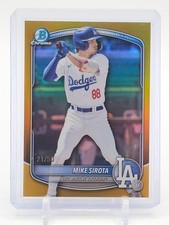 MIKE SIROTA 2025 BOWMAN CHROME DRAFT GOLD REFRACTOR /50 #BDC-11 DODGERS Q0208