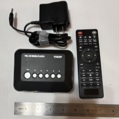 Full HD Media Player 1080P Box, HDMI USB SD/MMC, Remote, Black