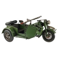 Blechmodell Militärmotorrad mit Beiwagen Grün