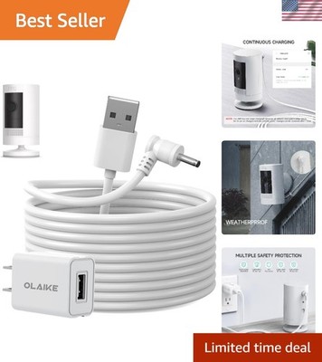 16ft Weatherproof Charge Cable for Ring Stick Up Cam -  Certified Safety