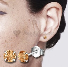 925 Sterling Silver Crystal Stud Earrings Round CZ Multi Colour for Women Men
