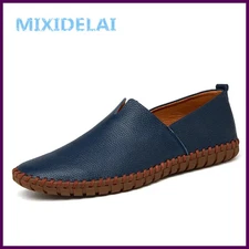 Cow Leather Mens Loafers Fashion Handmade Moccasins Soft