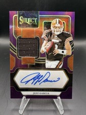 2023 Select Jeff Garcia Signature Memorabilia Jersey Purple Prizm Auto /49