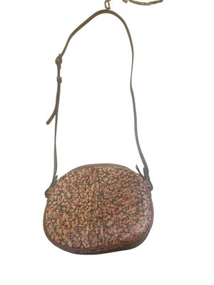 Preowned Patricia Nash Vintage Inspired Floral Pattern Leather Crossbody Bag Ep1