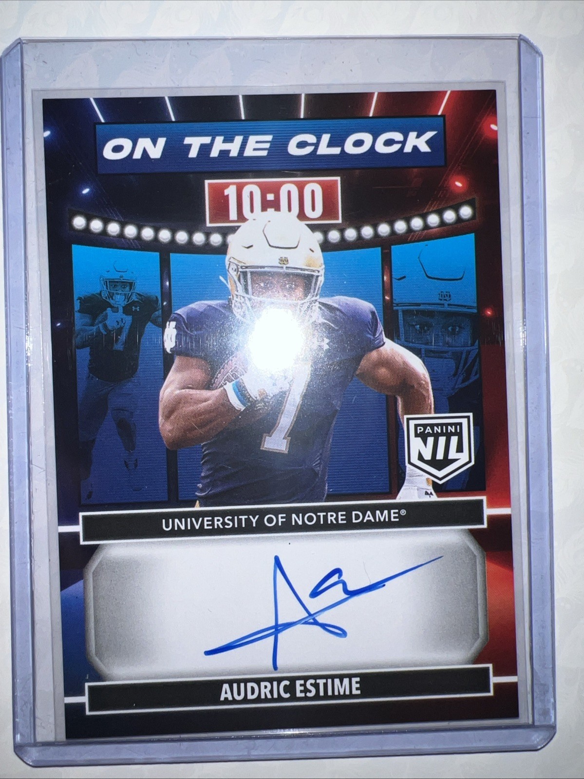 Audric Estime Panini Prestige on the Clock Signatures #OTCAEE Base