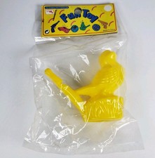 Vintage Yellow Plastic Toy Singing Water Whistle Bird New Old Store Stock