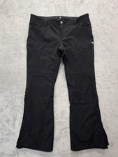 Obermeyer Ski Snow Pants Women Measured 42x32 Black Fleece Lined Stretch Bootcut