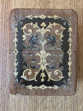 Vintage Antique Marquetry Inlaid Two Deck Playing Card Storage Box 🃏 🔥 👀