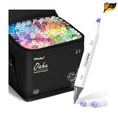 Ohuhu Alkoholmarker 120 Farben Oahu-Serie Aufbewahrungskoffer D