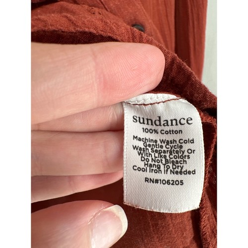Sundance Top Womens Large Brown Rust Boho Ruffle Lace Victorian Peasant Button - Picture 4 of 6