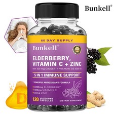 Elderberry capsules with Zinc Vitamin C, D - Sambucus Elderberry capsules