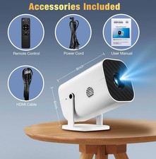 YGSKK Smart Mini Projector with Streaming Apps WiFi Bluetooth, Portable 1080P