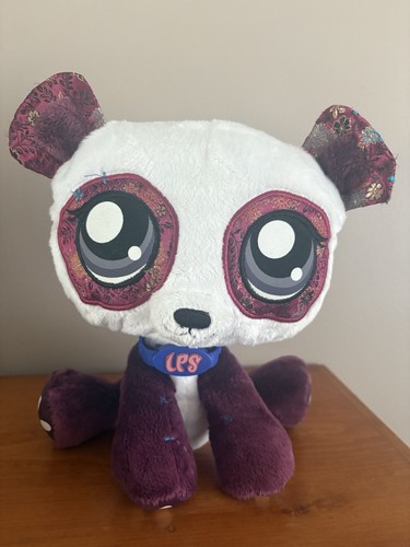 HASBRO LPS Littlest Pet Shop The PANDA White Purple 9" Stuffed Plush CUTIE - Picture 4 of 4