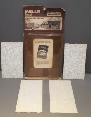 Vintage Modelleisenbahn Materialpaket Wills Finecast unbenutzt Kopfsteinpflaster Mauer 