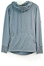 ATHLETA Sentry Hoodie Sweatshirt size S Heather Blue Kangaroo Pocket Pullover