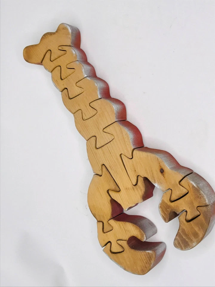 Lobster Hand Crafted Painted Wood Puzzle 15" Long 1.75" Tall 12 Pieces - Image 2 of 3