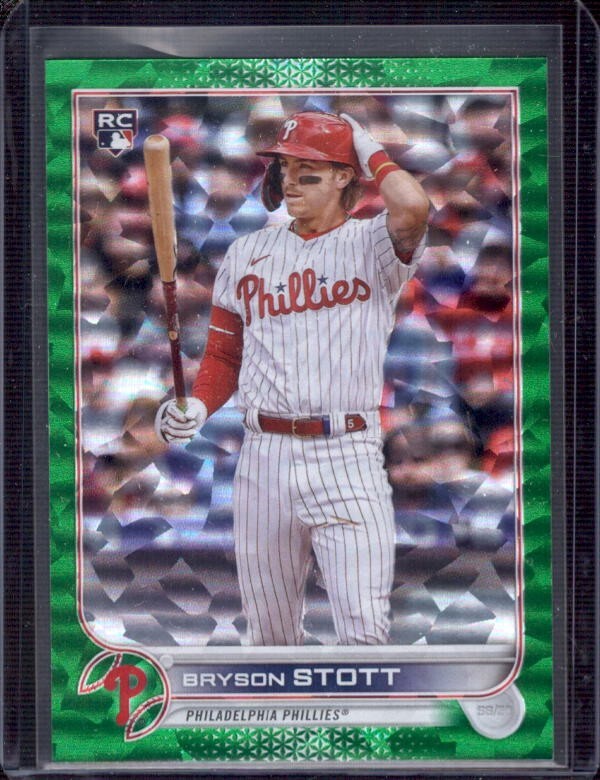 BRYSON STOTT 2022 Topps Update #US224 Green Foil Rookie RC #449/499 Phillies