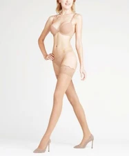 New Women's FALKE Powder Matt Deluxe 20 DEN Stay Up Size M