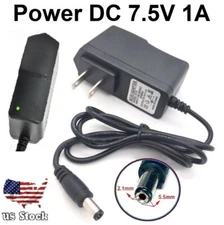 7.5V 1A 1000mA AC Adapter to DC Power Supply Charger Cord 5.5x2.1mm US plug