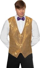 Gold Sequin Vest - Mardi Gras - Formal - New Year's - Costume - Men - 2 Sizes