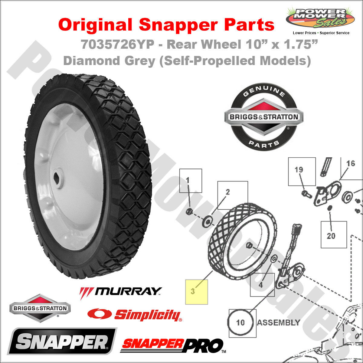 OEM Snapper Rear Wheel 10