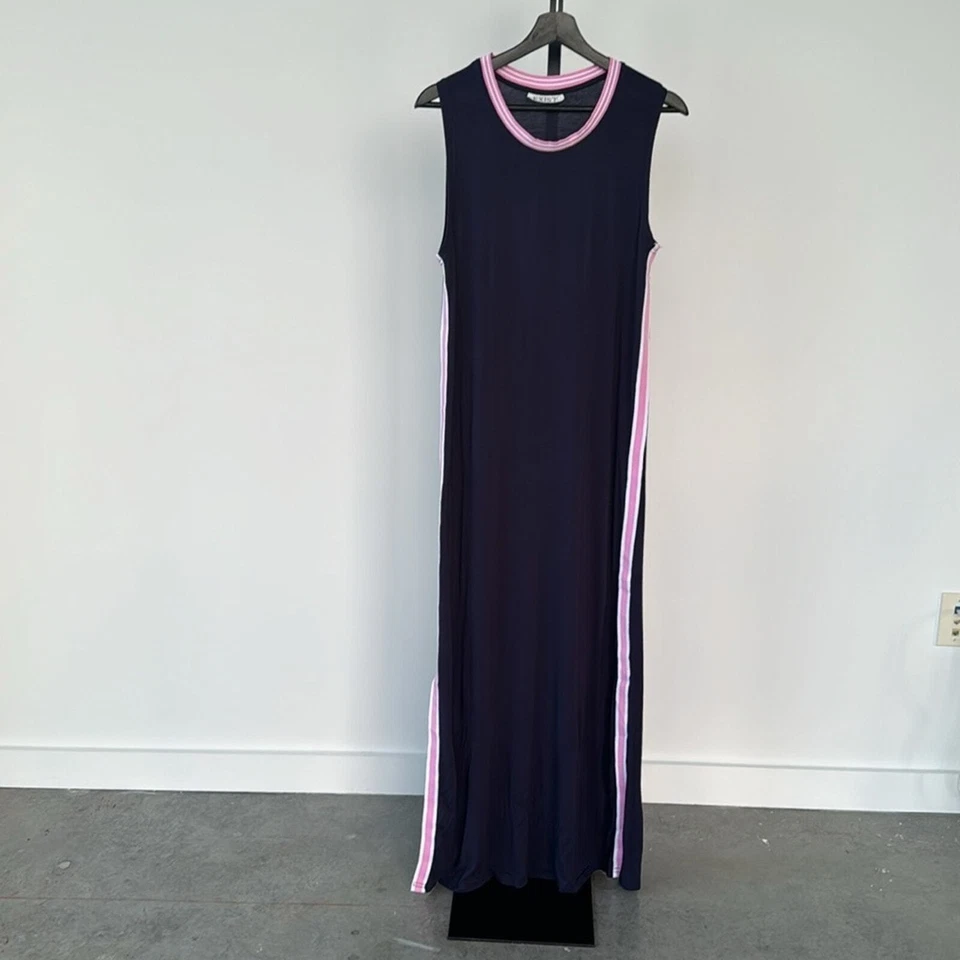 Exist 女式无袖海军蓝粉色白色长裙柔软曲线拥抱 OZ — 第 2/4 张图片