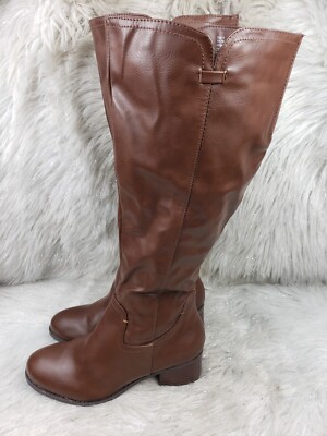 MAURICES Daisy Tall Brown Casual Slip On Boots Womens Size 9