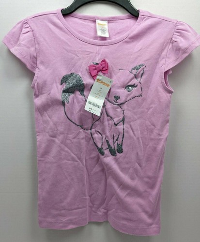NEW Gymboree Girls Sz 10 Purple Pink Fox Silver Glitter Bow Top Shirt 2015 NWT - Picture 4 of 6