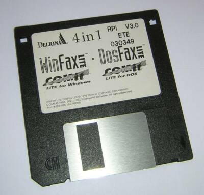 Delrina WinFax/DosFax Lite Install Software Floppy Diskette DOS/Win 3.1 (1994)