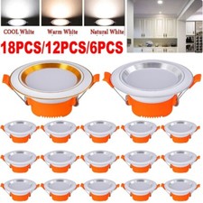 6/12PCS Led Downlights 5W Ceiling Light Dimmable Recessed Round Led Panel Light