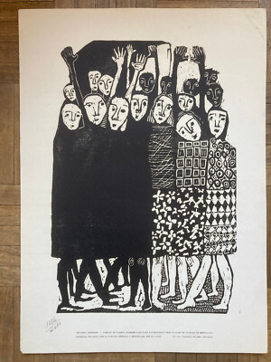 Lino print by Gladys Afamado, 1966 - Club de Grabado de Montevideo, Uruguay