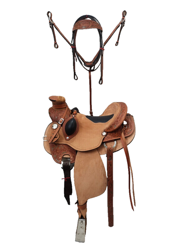 Selle Western Heavy Duty Wade Ranch Roper taille 15 avec jeu