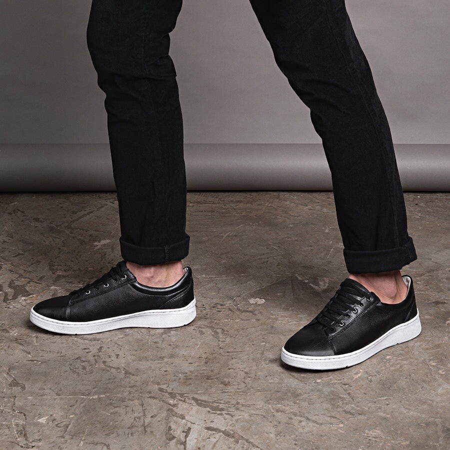 SANDRO MAGIC BLACK PERFED TOE SIX EYELET LOW TOP SNEAKERS IN  display picture 2