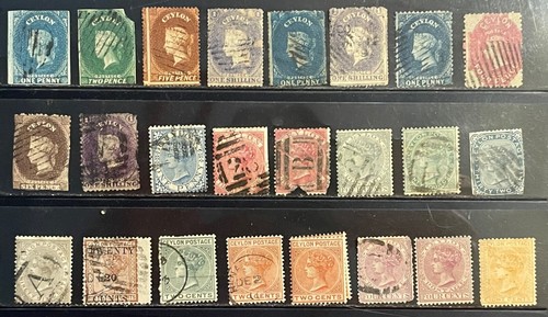 Ceylon 100+ stamps 1857-1936