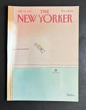 New Yorker Magazine LAMINATED COVER ONLY July 20, 1981 Tallon Pool Diving Board 