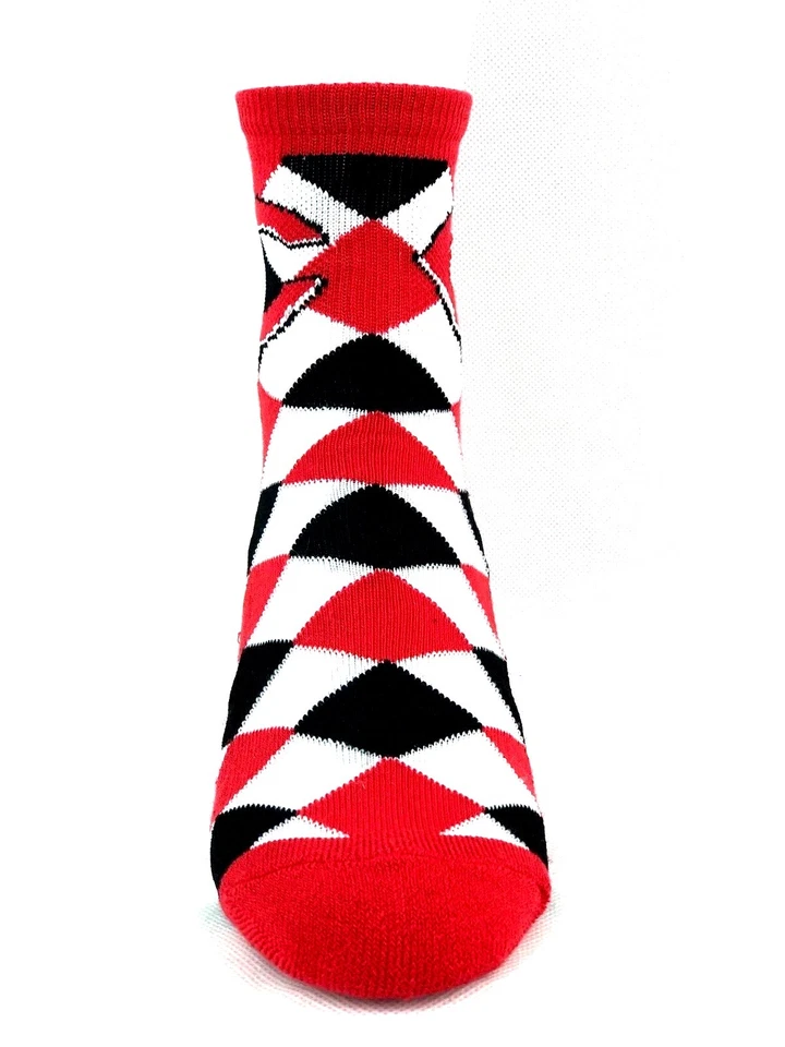 Cincinnati Reds Men's Red Black & White Checkered Quarter Socks - Image 2 of 3