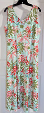 Talbot's Sz L Jersey Knit Tropical Floral Maxi Dress Resort Wear Beach Stretch