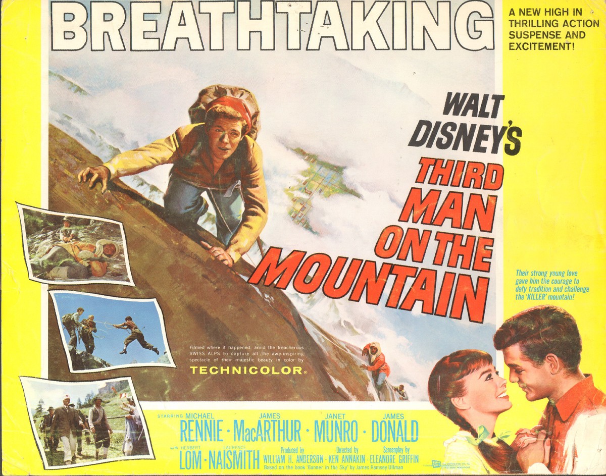 THIRD MAN ON THE MOUNTAIN orig DISNEY movie poster MICHAEL RENNIE
