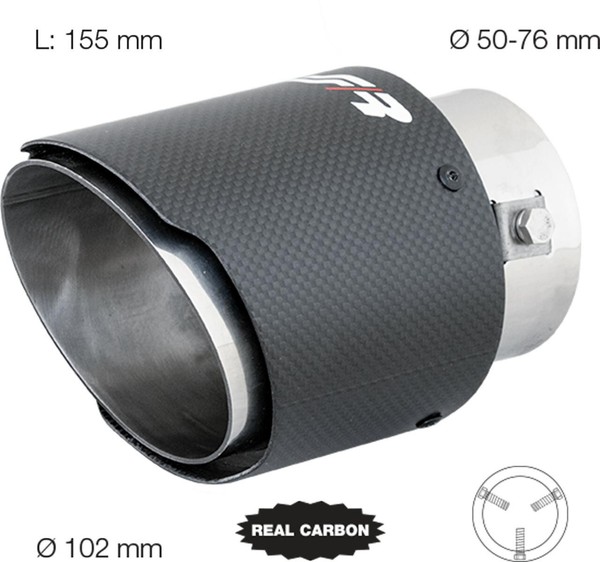 Universeller Tuning Auspuff EndschalldäMpfer Aus Kohlefaser 155Mm Simoni Racing-image