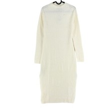 Mango MNG Women Beige Crew Neck Ribbed Long Jumper Dress Size L